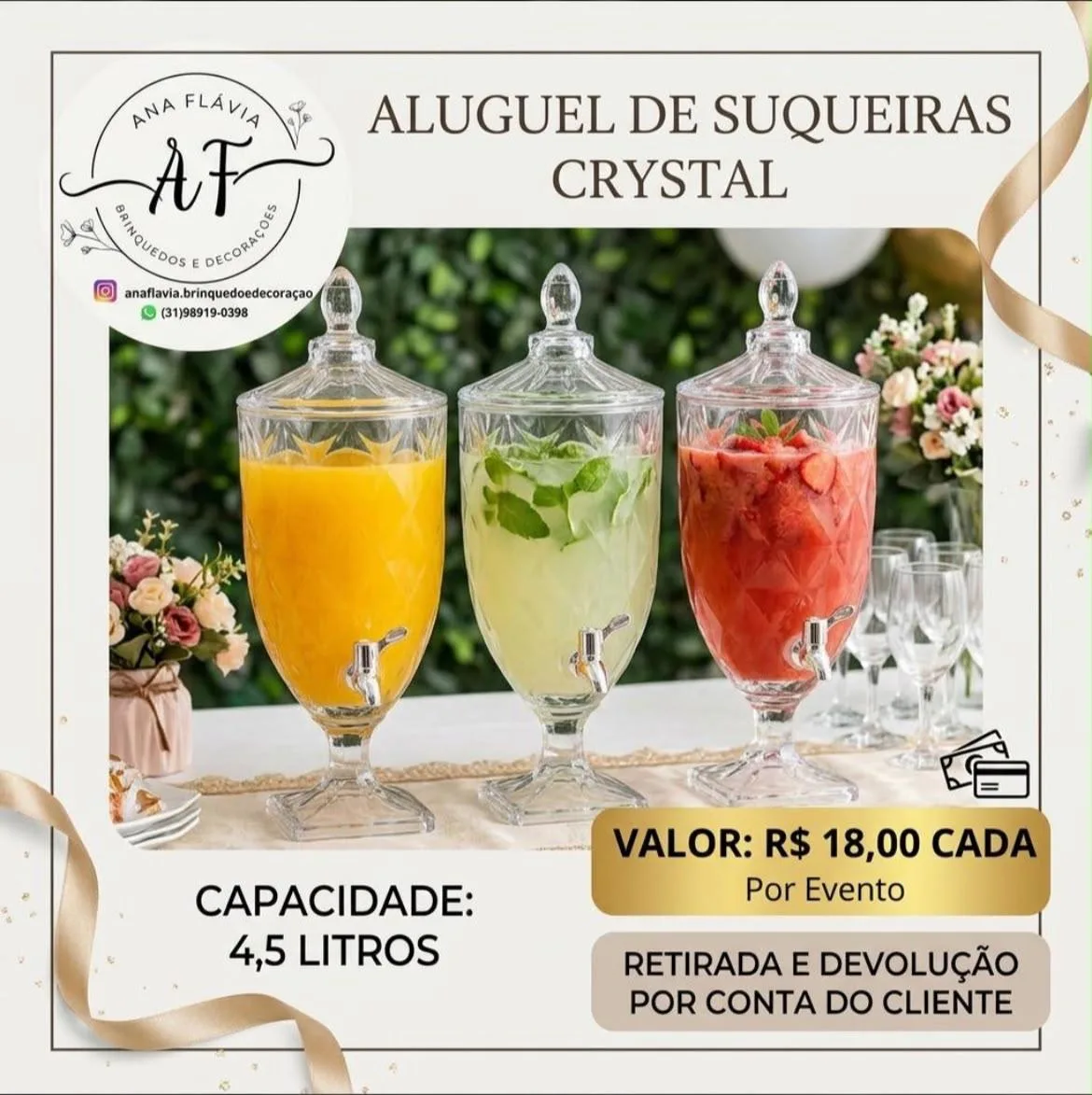 Suqueira Crystal 4,5 Litros